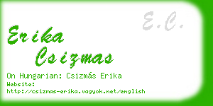 erika csizmas business card